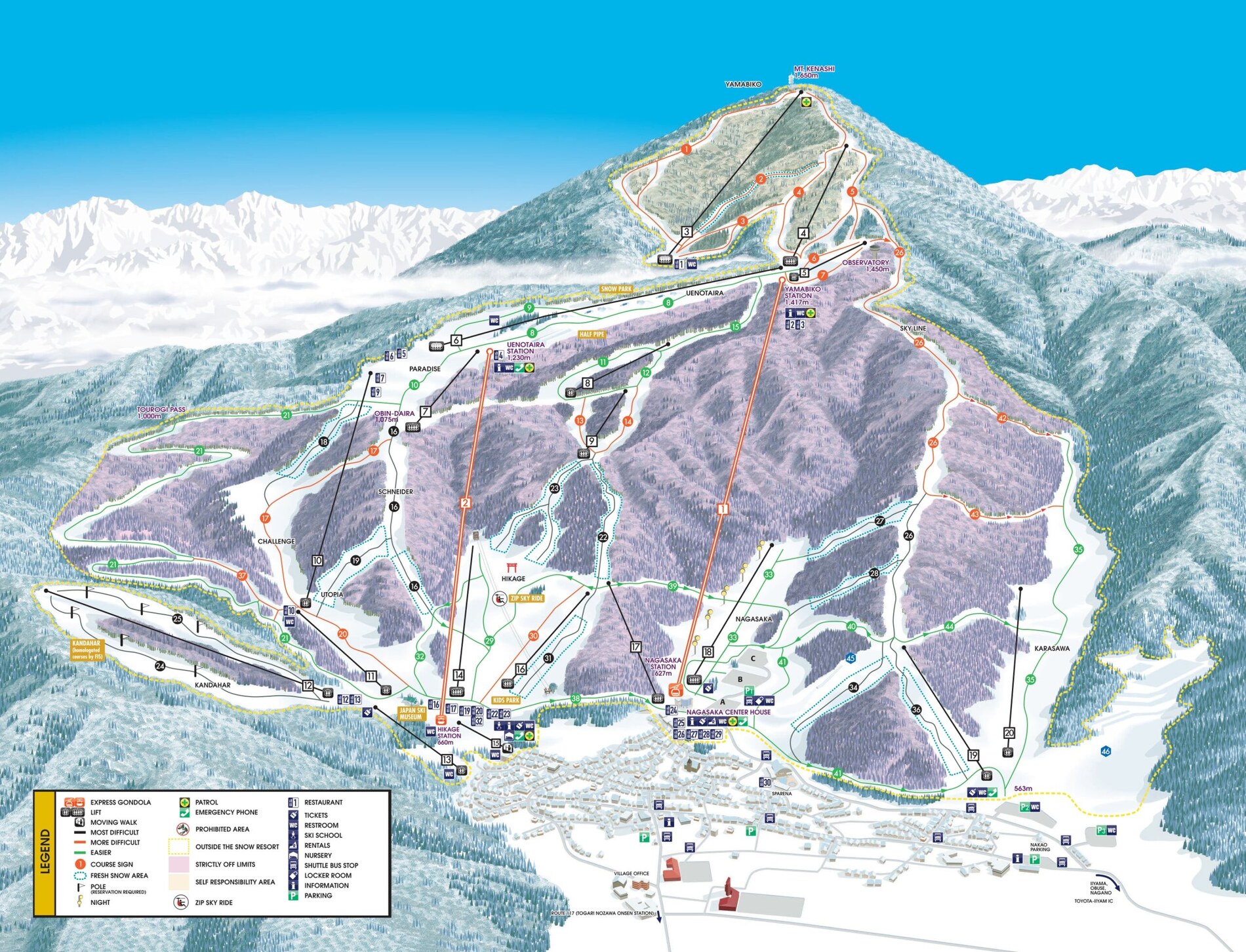 Nozawa Onsen resort map